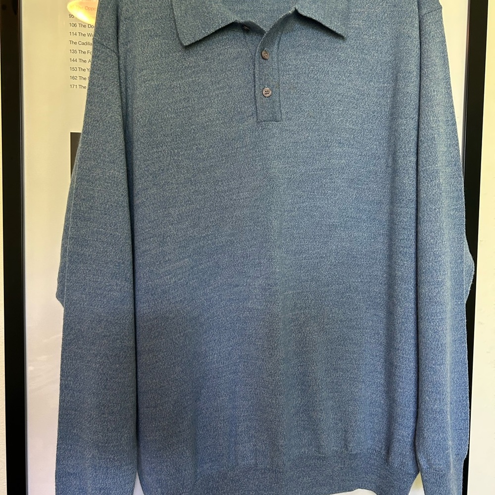 Men’s Jos. A. Bank Heathered Blue Merino Wool Sweater
